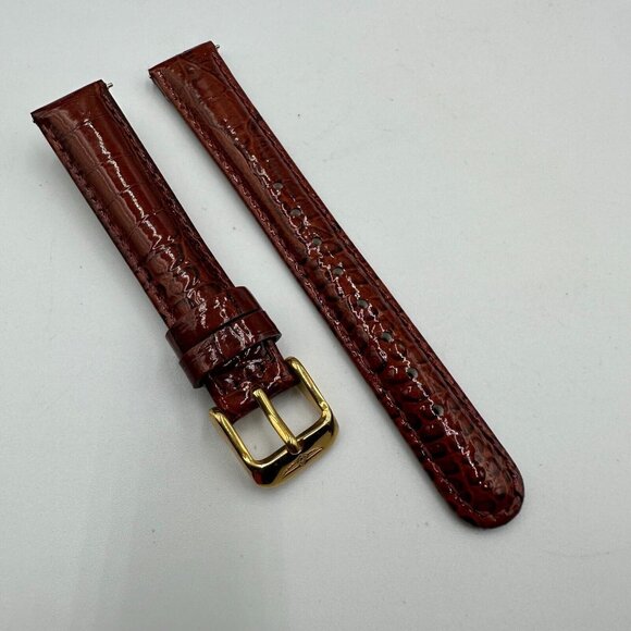 Invicta 16mm Replacement Watch Strap Brown Embossed Leather Rose Gold Buckle - Picture 1 of 9